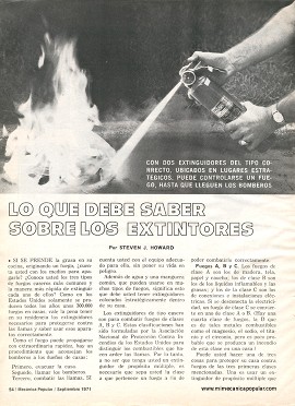 Lo que debe saber sobre los extintores - Septiembre 1971