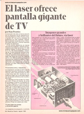 El laser ofrece pantalla gigante de TV - Agosto 1980