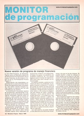 Monitor de Programación - Marzo 1986