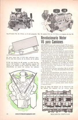 Revolucionario Motor V6 para Camiones - Noviembre 1959