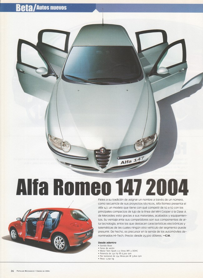 Alfa Romeo 147 - Enero 2004