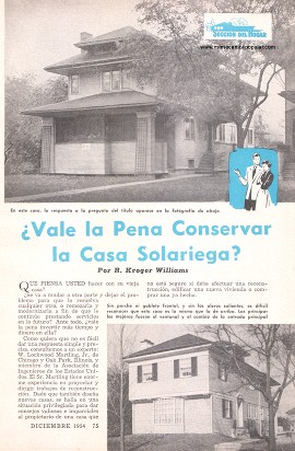 ¿Vale la Pena Conservar la Casa Solariega? - Diciembre 1954