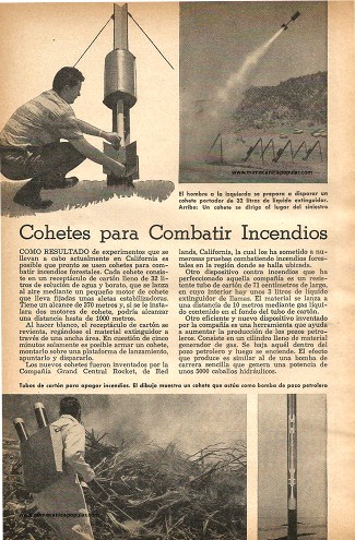 Cohetes para Combatir Incendios - Diciembre 1957