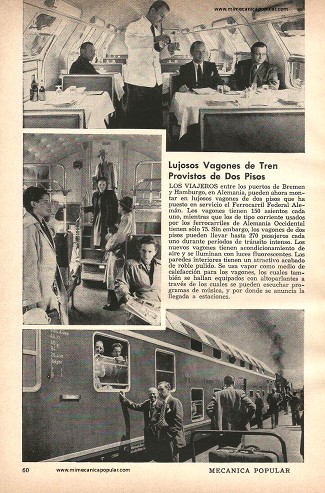 Lujosos Vagones de Tren Provistos de Dos Pisos - Agosto 1958