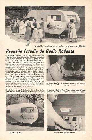 Pequeño Estudio de Radio Rodante - Mayo 1956