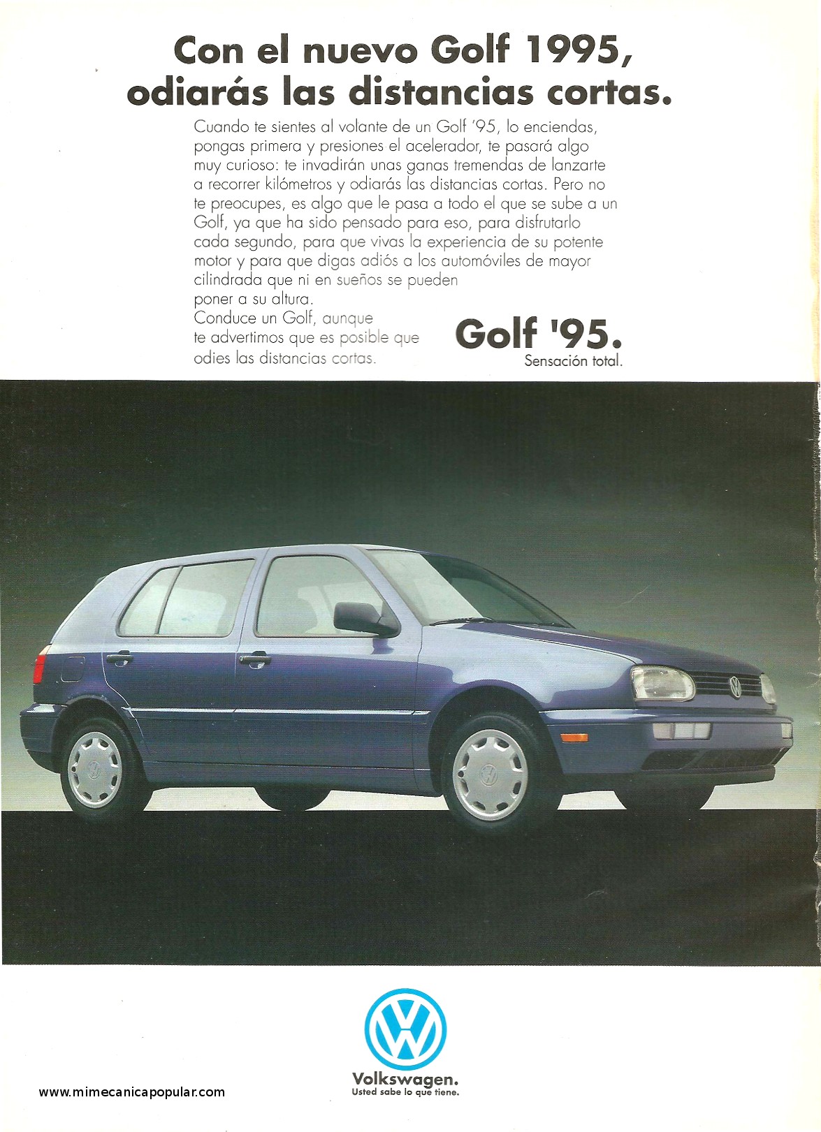 Publicidad - Volkswagen Golf 1995 - Diciembre 1994