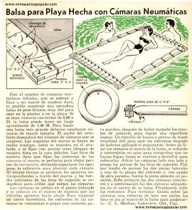 Balsa para Playa Hecha con Cámaras Neumáticas - Agosto 1948