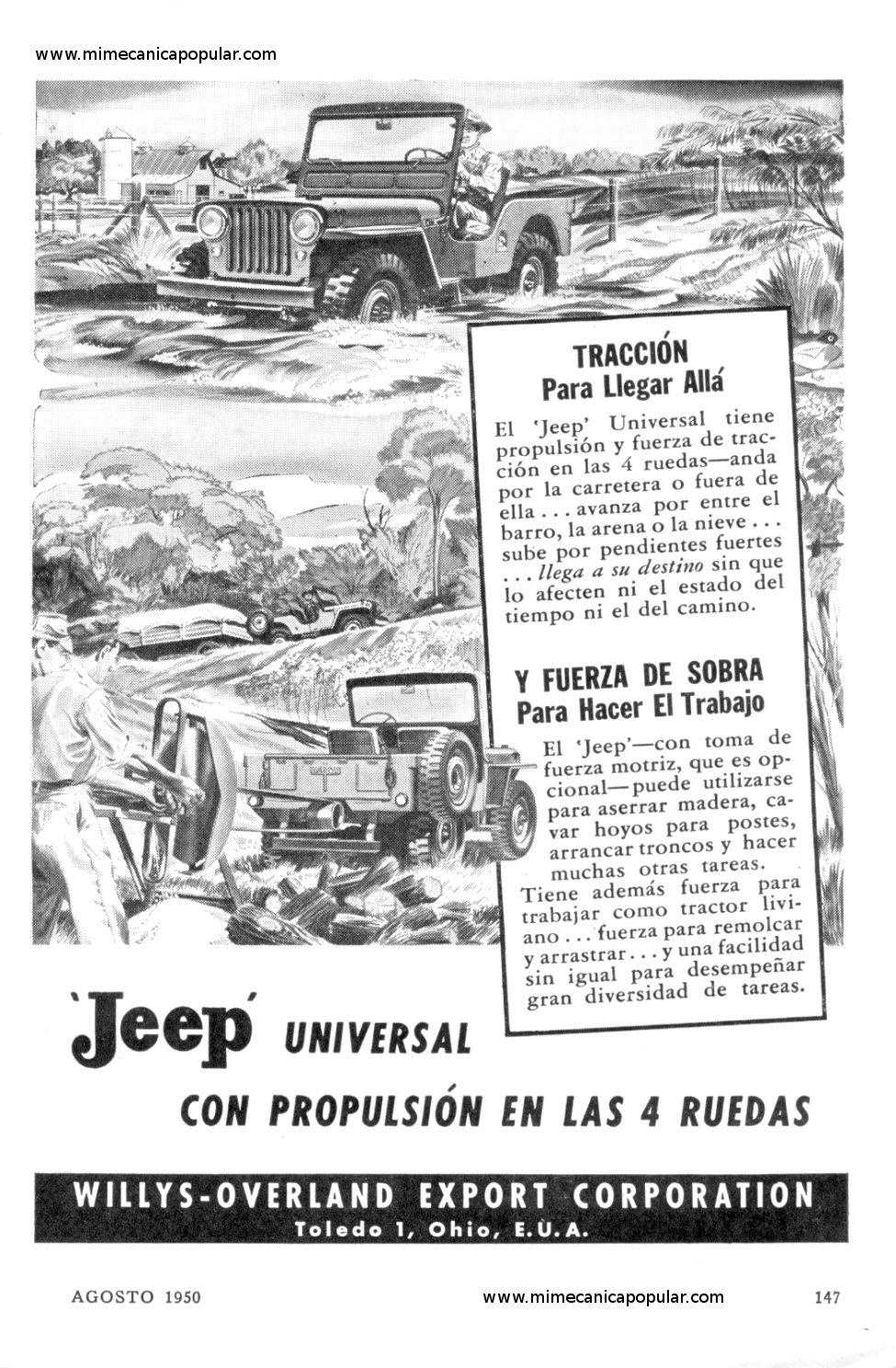 Publicidad - Jeep Universal - Agosto 1950