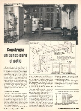 Construya un banco para el patio - Enero 1979