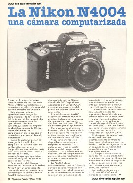 Fotografía - La Nikon N4004 - Marzo 1988