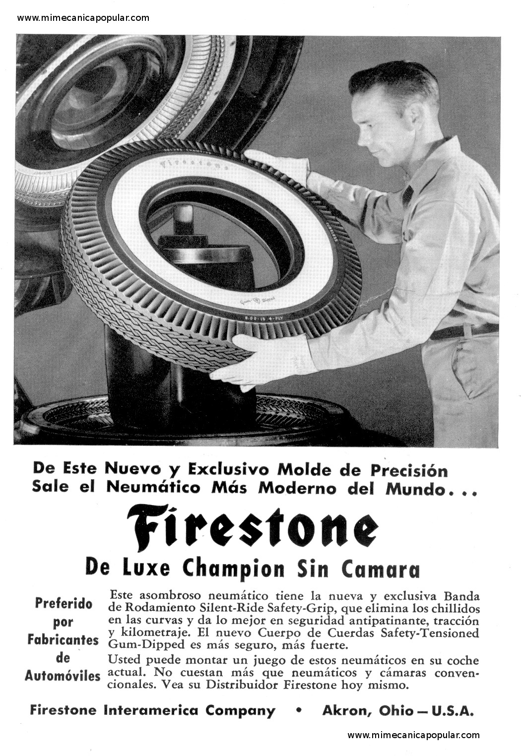 Publicidad - Neumáticos Firestone - Julio 1956