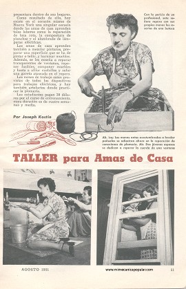 Escuela-Taller para Amas de Casa -Agosto 1951