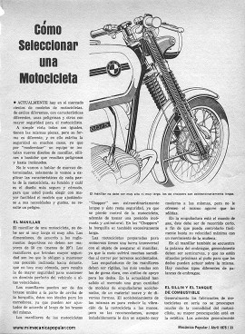Cómo Seleccionar una Motocicleta - Abril 1975