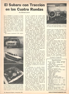 El Subaru con Tracción en las Cuatro Ruedas - Noviembre 1975