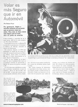 Volar es más Seguro que ir en Automóvil - Abril 1974
