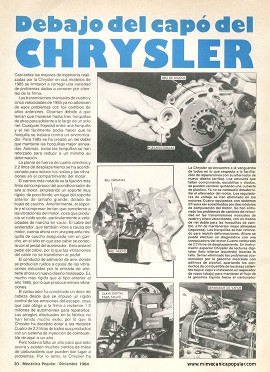 Debajo del capó de los autos Chrysler del 85 - Diciembre 1984