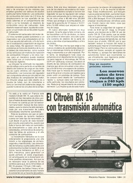 Debajo del capó de los autos Chrysler del 85 - Diciembre 1984