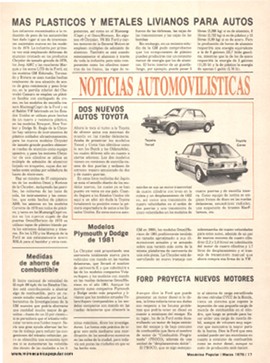Noticias Automovilísticas - Marzo 1979