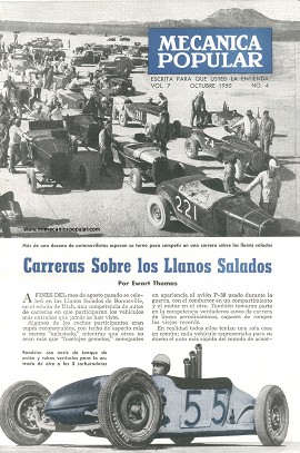 Carreras Sobre los Llanos Salados - Octubre 1950