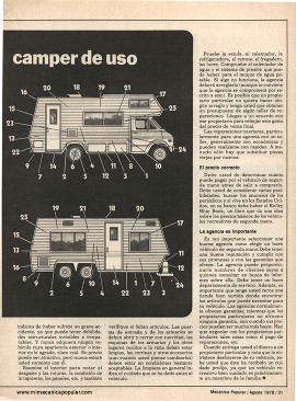 Cómo comprar un camper de uso - Agosto 1978