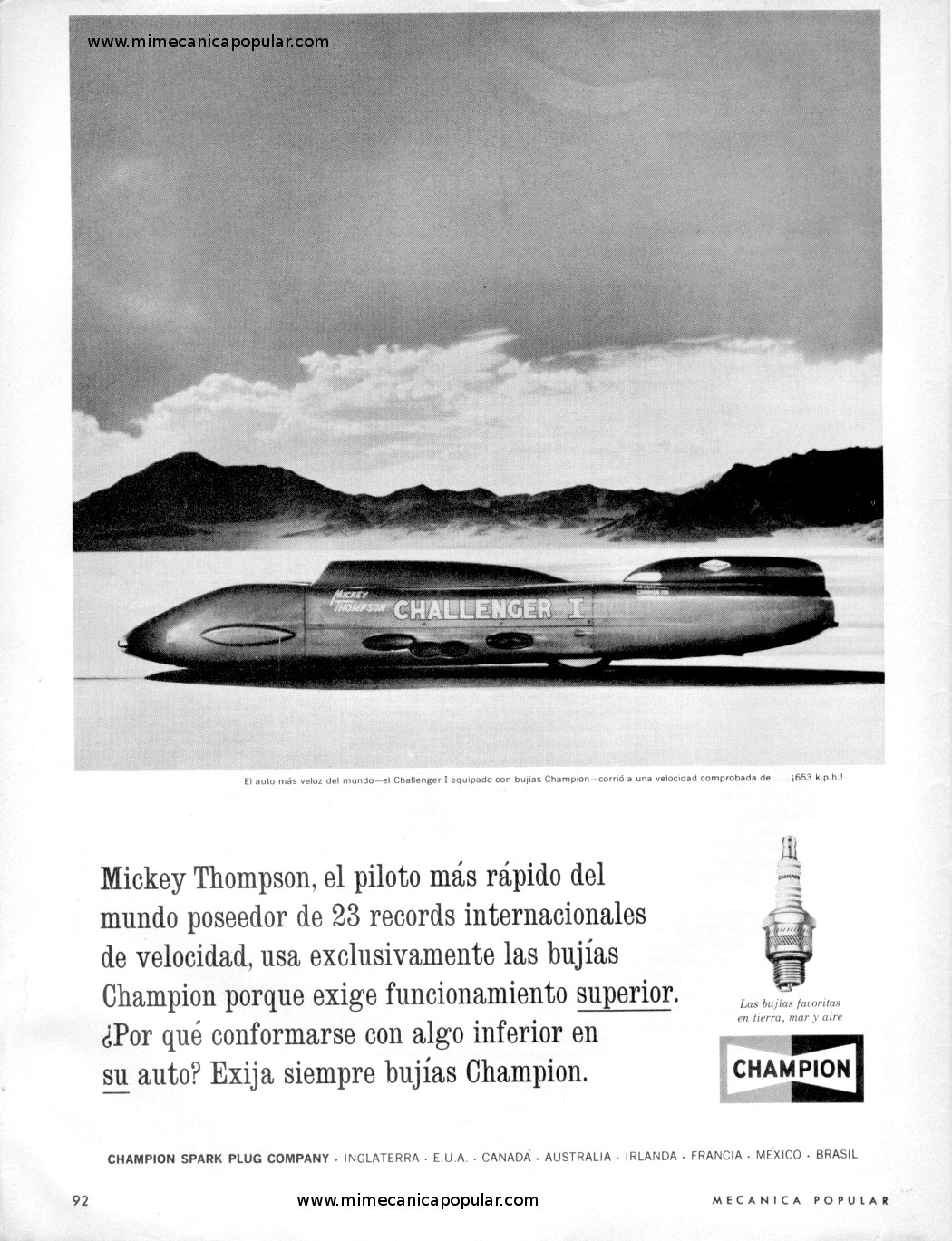 Publicidad - Bujías Champion - Marzo 1963