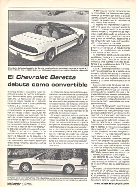El Chevrolet Beretta debuta como convertible - Abril 1990