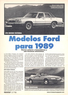 Modelos Ford para 1989 - Enero 1989