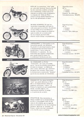Motocicletas para todos los gustos y edades - Diciembre 1971