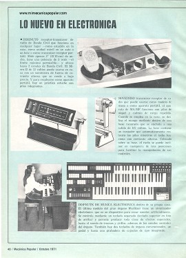 Lo Nuevo en Electrónica - Octubre 1971
