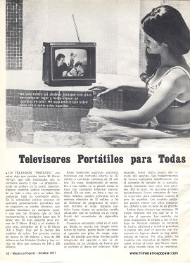 Los Televisores Portátiles de Octubre 1971