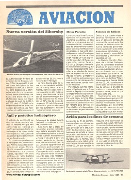 Aviación - Julio 1986