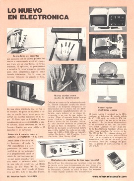 Lo nuevo en electrónica - Abril 1973