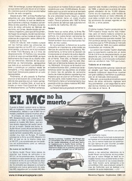 Autos Deportivos - Septiembre 1985