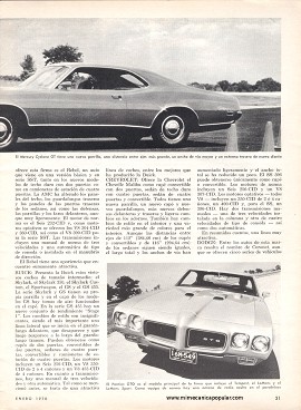 Los autos de tamaño intermedio de Enero 1970