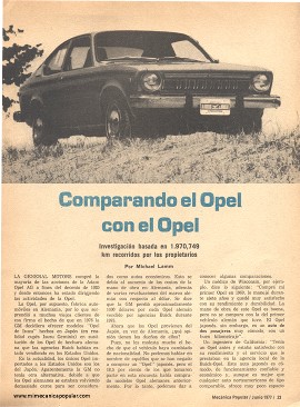 Informe de los dueños: Opel Isuzu - Junio 1977
