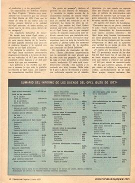 Informe de los dueños: Opel Isuzu - Junio 1977
