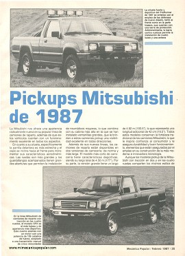Pickups Mitsubishi de 1987 - Febrero 1987
