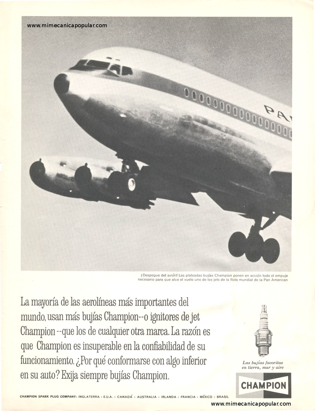 Publicidad - Bujías Champion - Julio 1963