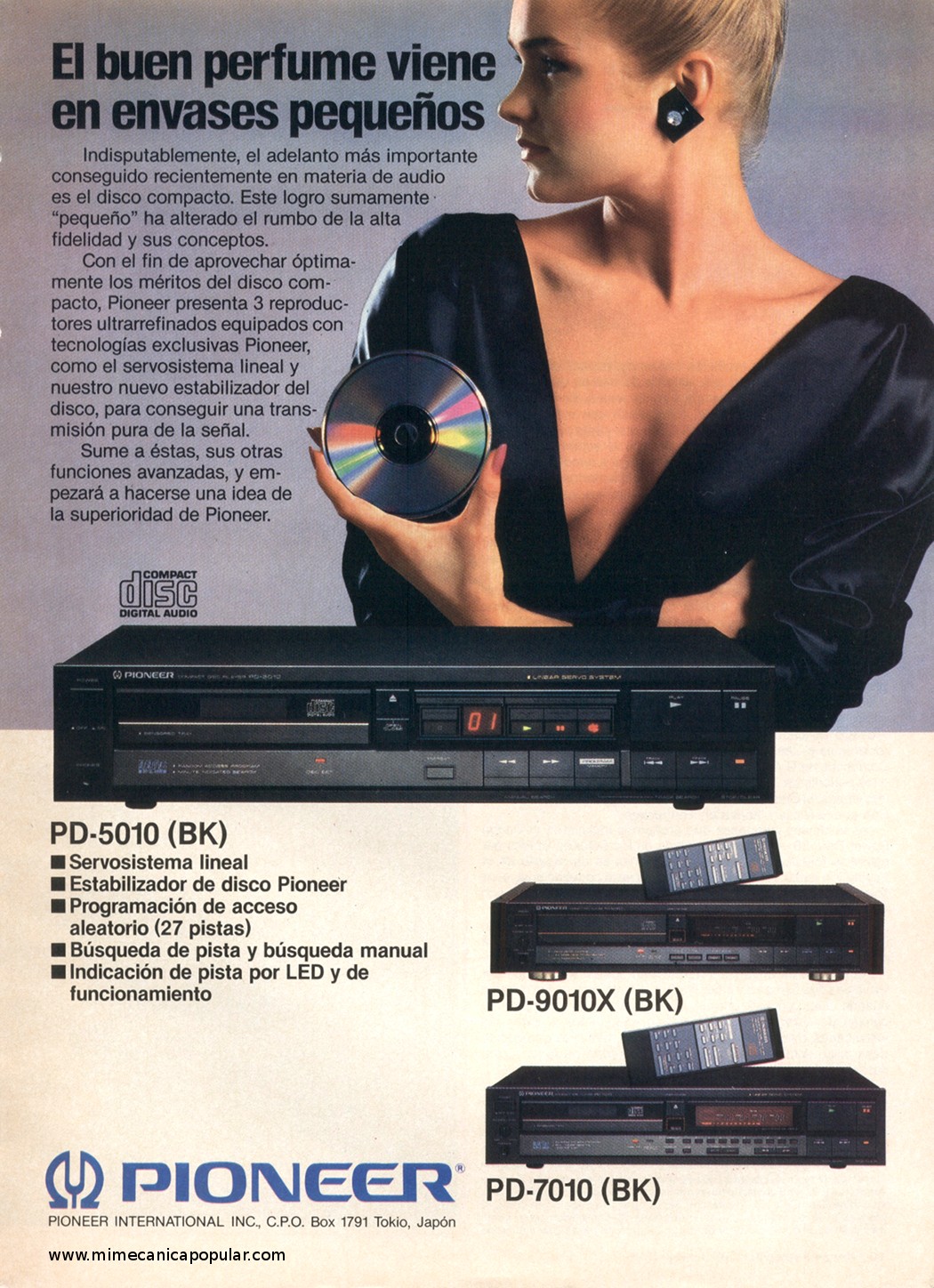 Publicidad - Reproductor de CD Pioneer - Diciembre 1985