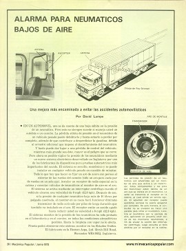 Alarma para neumáticos bajos de aire - Junio 1973