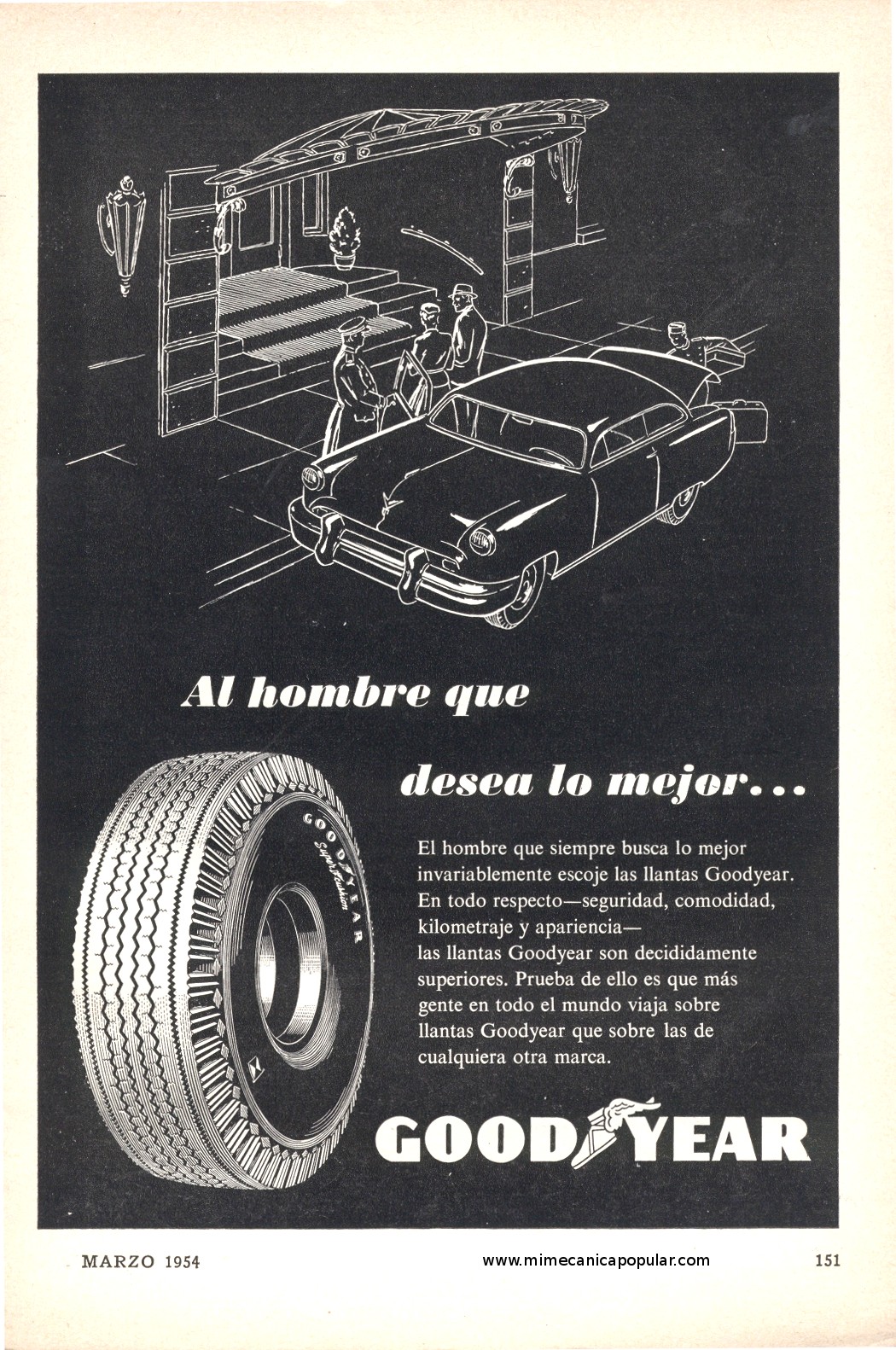 Publicidad - Neumáticos Goodyear - Marzo 1954