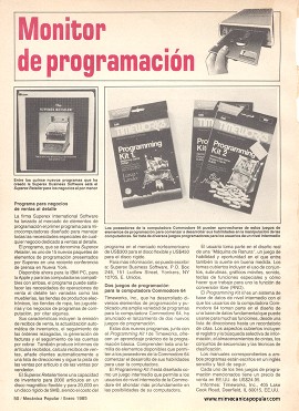 Monitor de programación - Enero 1985