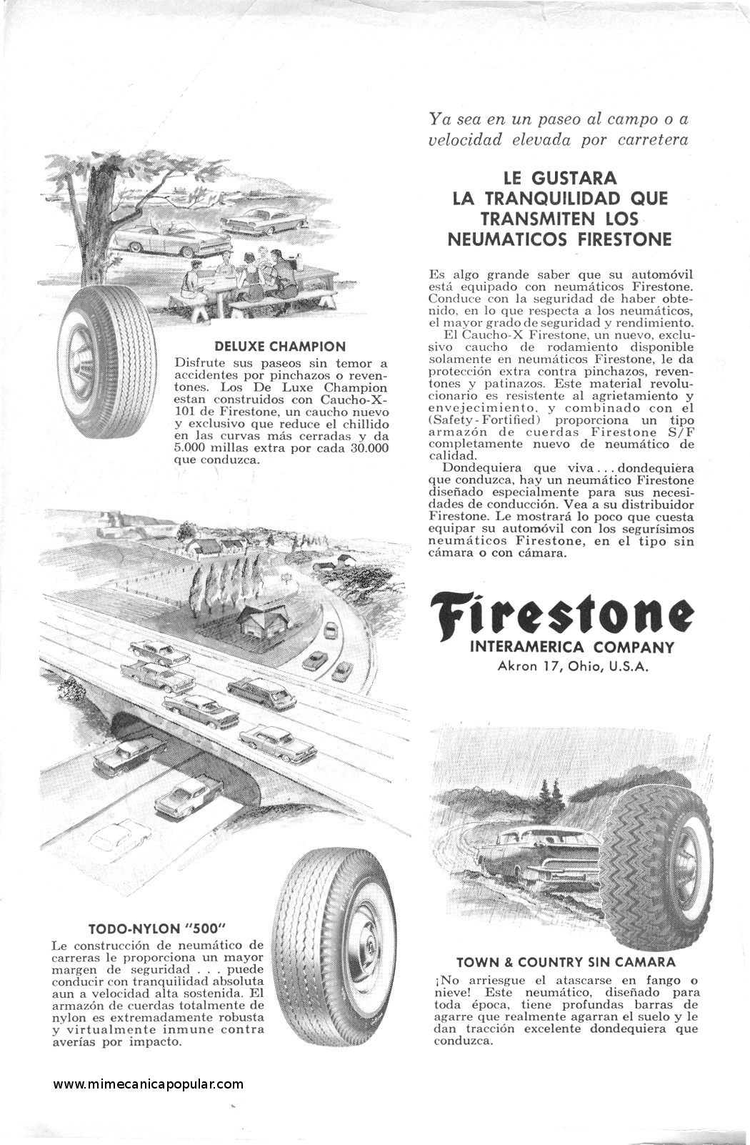 Publicidad - Neumáticos Firestone - Marzo 1960