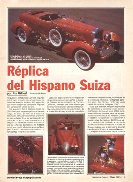 Réplica del Hispano Suiza - Mayo 1985