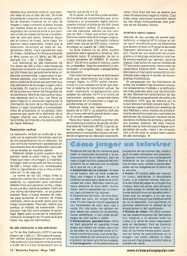 Tercera Generación de Televisores - Mayo 1985