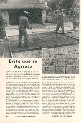 Evite que se Agriete el Hormigón-Concreto - Junio 1957