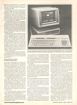 Computadora Hewlett-Packard HP-150 - Marzo 1985