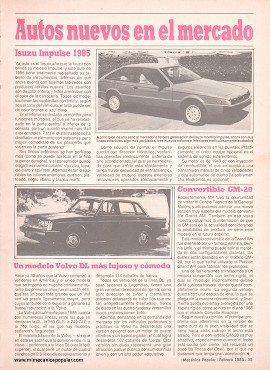 Autos nuevos en el mercado - Febrero 1985