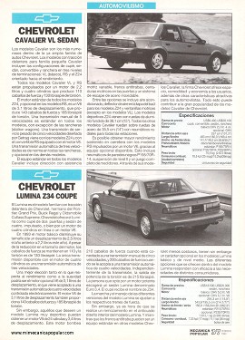 Chevrolet - Cavalier VL sedan - Lumina Z34 Coupe - Febrero 1993