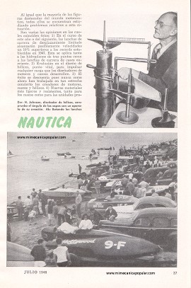 Más Velocidad en Moto-Náutica - Julio 1948